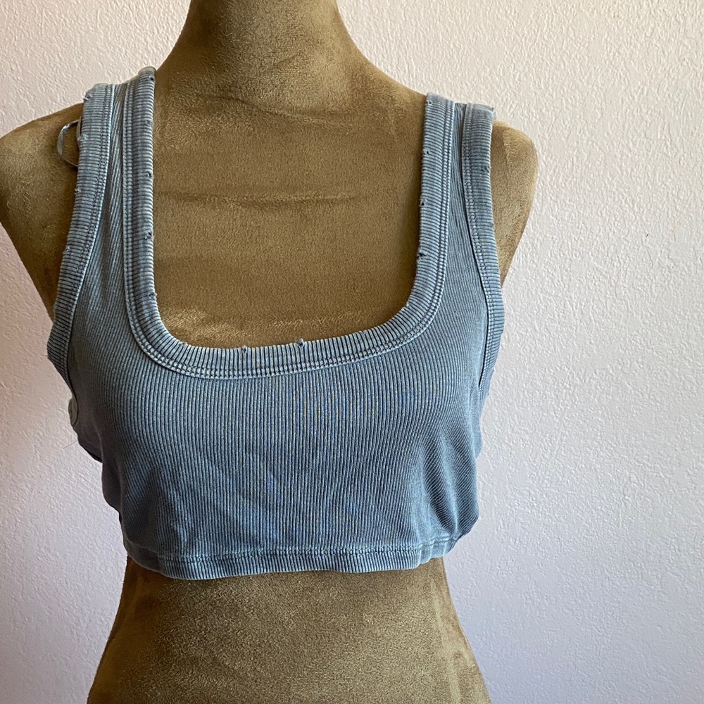Zara Light Brown Ribbed Tank Top